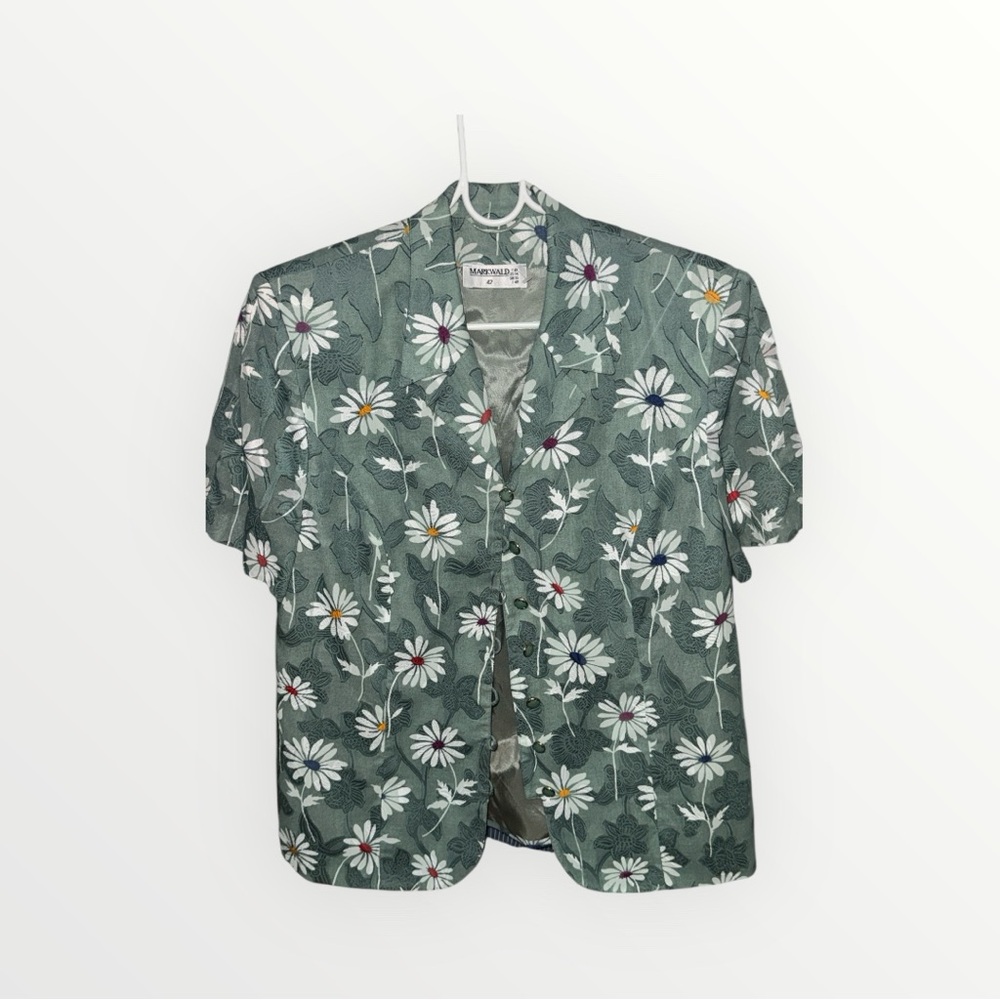 Floral Green Blouse